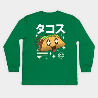 Kawaii Taco Kids Long Sleeve T-Shirt